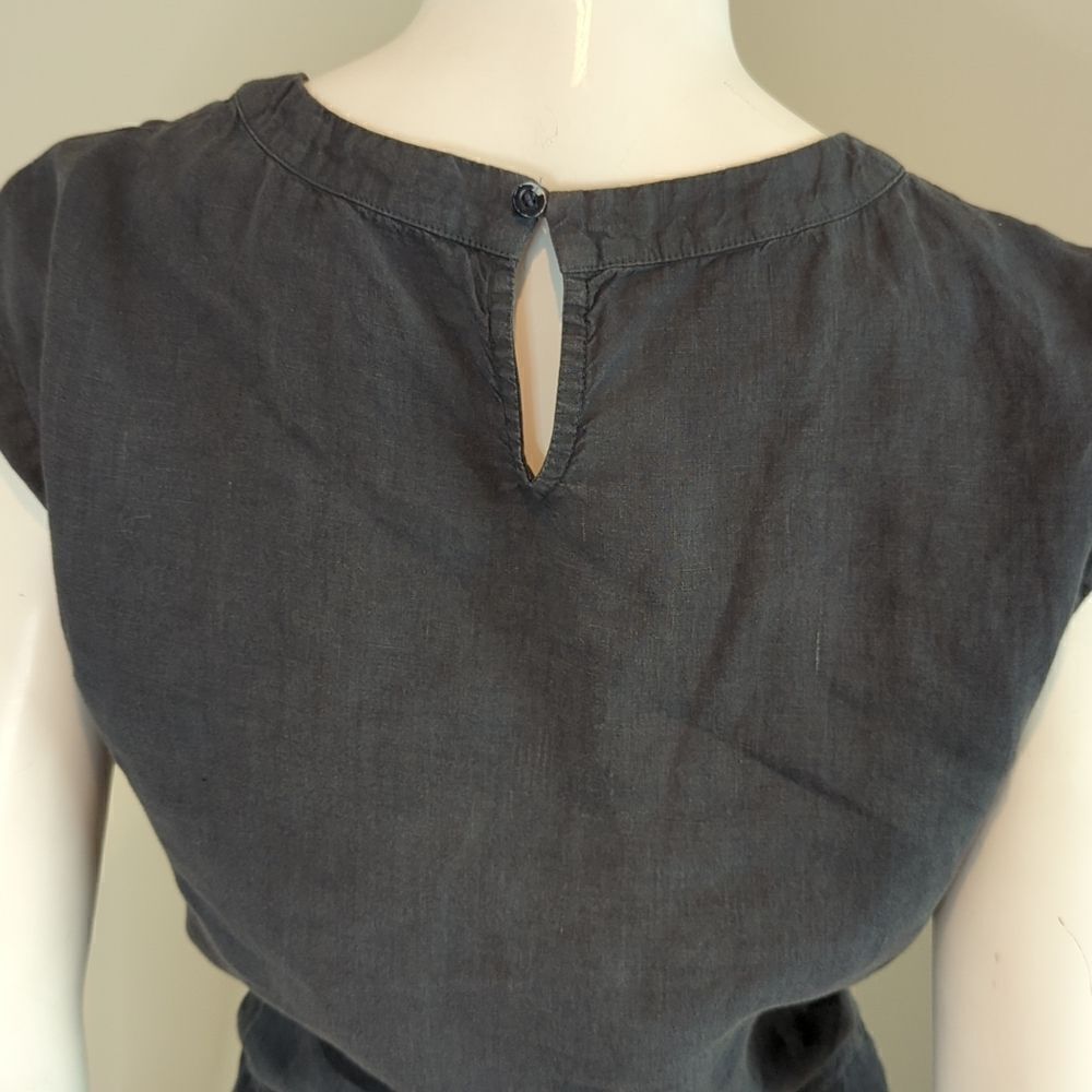 PESERICO Linen Midi Dress Leather Tie Waist XS - Picture 9 of 9